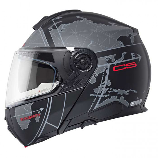 Schuberth C5 Globe Black £619.95 Flip Front Motorcycle Helmets - SKU 910C5GLOBEBK53 from RaceLeathers Motorcycle Clothing
