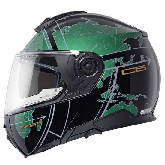 Schuberth C5 Globe Green £619.95 Flip Front Motorcycle Helmets - SKU 910C5GLOBEGR53 from RaceLeathers Motorcycle Clothing