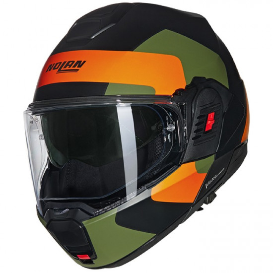 Nolan N120-1 Omocromo 345 Black Orange Green £369.99 Flip Front Motorcycle Helmets - SKU 551/1F0007263450 from RaceLeathers Motorcycle Clothing