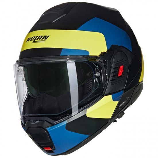 Nolan N120-1 Omocromo 346 Black Yellow Blue £369.99 Flip Front Motorcycle Helmets - SKU 551/1F0007263460 from RaceLeathers Motorcycle Clothing