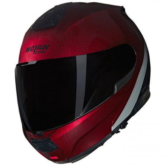 Nolan N100-6 Verniciatura Speciale 341 Red Black Silver £399.99 Flip Front Motorcycle Helmets - SKU 551/160007303410 from RaceLeathers Motorcycle Clothing