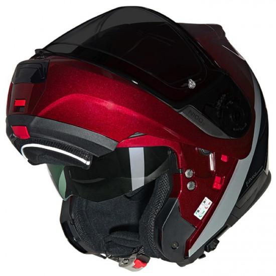 Nolan N100-6 Verniciatura Speciale 341 Red Black Silver £399.99 Flip Front Motorcycle Helmets - SKU 551/160007303410 from RaceLeathers Motorcycle Clothing