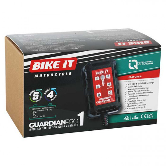 Bike It Guardian Pro 1 Battery Charger & Maintainer £49.99 Battery Chargers - SKU BCH110 from RaceLeathers Motorcycle Clothing
