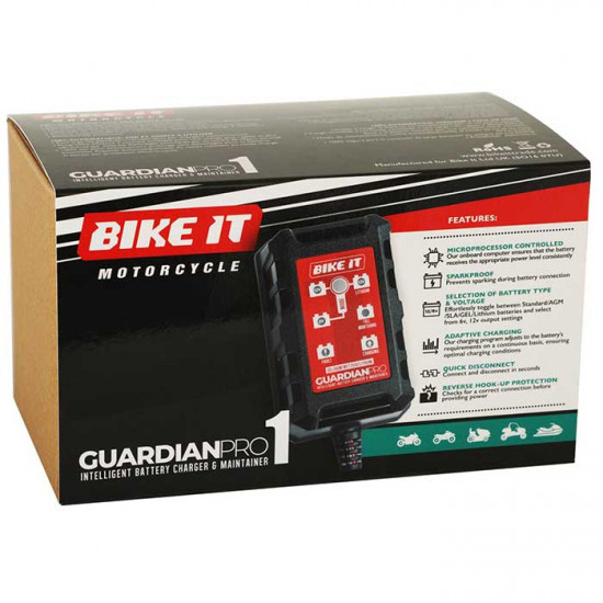 Bike It Guardian Pro 1 Battery Charger & Maintainer £49.99 Battery Chargers - SKU BCH110 from RaceLeathers Motorcycle Clothing