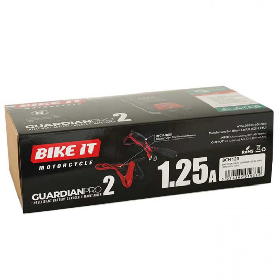 Bike It Guardian Pro 2 Battery Charger & Maintainer £49.99 Battery Chargers - SKU BCH120 from RaceLeathers Motorcycle Clothing