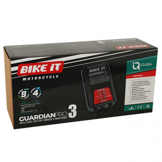 Bike It Guardian Pro 3 Battery Charger & Maintainer £59.99 Battery Chargers - SKU BCH130 from RaceLeathers Motorcycle Clothing