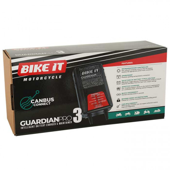 Bike It Guardian Pro 3 Battery Charger & Maintainer £59.99 Battery Chargers - SKU BCH130 from RaceLeathers Motorcycle Clothing
