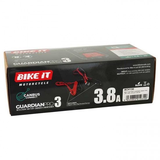 Bike It Guardian Pro 3 Battery Charger & Maintainer £59.99 Battery Chargers - SKU BCH130 from RaceLeathers Motorcycle Clothing