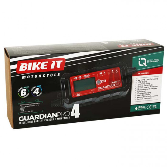 Bike It Guardian Pro 4 Battery Charger & Maintainer £79.99 Battery Chargers - SKU BCH140 from RaceLeathers Motorcycle Clothing