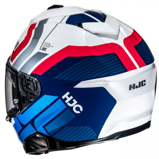 HJC I71 Viz MC21 White Red Blue £229.99 Full Face Helmets - SKU I71VW2XL from RaceLeathers Motorcycle Clothing