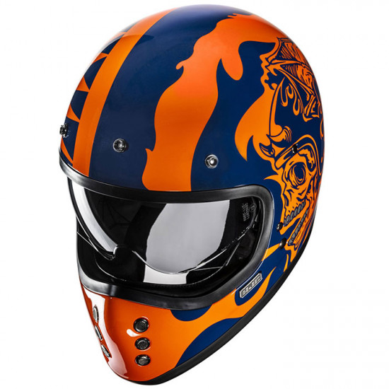 HJC V60 Flame MC27 Blue Orange £299.99 Full Face Helmets - SKU V60FO2XL from RaceLeathers Motorcycle Clothing