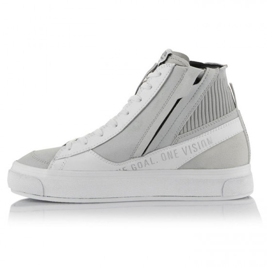 Alpinestars Stella Stated Podium Shoes White Charcoal Grey £151.99 Ladies Motorcycle Touring Boots - SKU 2540224200455 from RaceLeathers Motorcycle Clothing