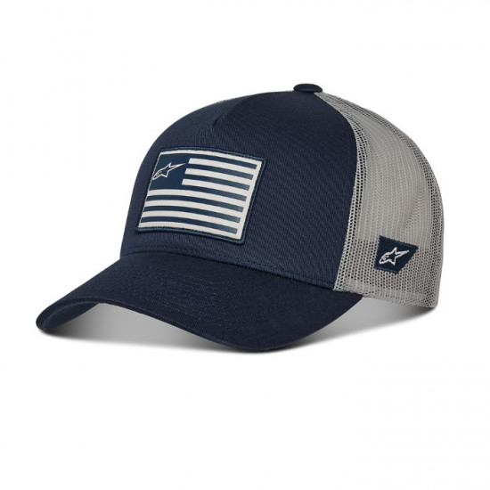 Alpinestars Flag Snapback Hat Navy Grey £31.99 Casual Wear - SKU 1211810137011 from RaceLeathers Motorcycle Clothing