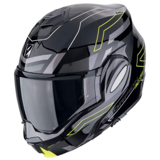 Scorpion EXO-Tech Conquer Black Yellow £289.95 Flip Front Motorcycle Helmets - SKU 7501184871411XS from RaceLeathers Motorcycle Clothing