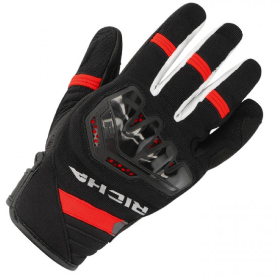 Richa Stradale Summer Gloves Black White Red £64.99 Mens Motorcycle Gloves - SKU 081/STRSU/BR/02 from RaceLeathers Motorcycle Clothing