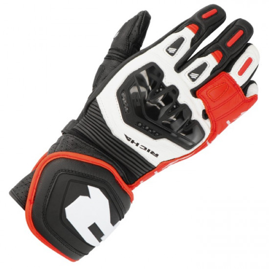 Richa Stradale Gloves Black White Red £99.99 Mens Motorcycle Gloves - SKU 081/STRAG/BR/02 from RaceLeathers Motorcycle Clothing