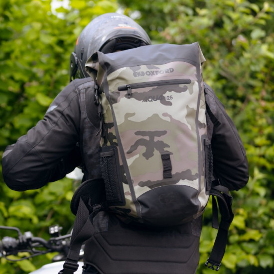 Oxford Aqua Waterproof B-25 Hydro Backpack - Camouflage £79.99 Motorcycle Luggage - SKU OL477 from RaceLeathers Motorcycle Clothing
