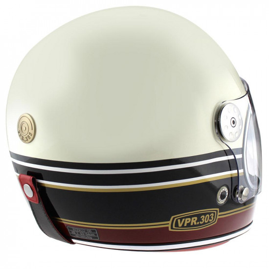 Viper F656 Vintage Stripes Cream/Burgundy £149.95 Full Face Helmets - SKU A311StripesCreamBurgundyL from RaceLeathers Motorcycle Clothing