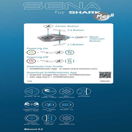 SENA For SHARK Mesh Wave Duo £359.99 Intercom Systems - SKU 259/SENAWAVEMWD from RaceLeathers Motorcycle Clothing