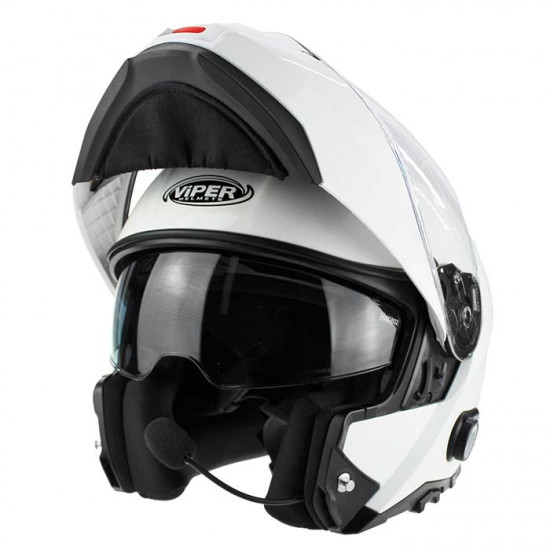 Viper RSV191 Gloss White Blinc 3.0 Bluetooth £209.95 Flip Front Motorcycle Helmets - SKU A270WhiteS from RaceLeathers Motorcycle Clothing