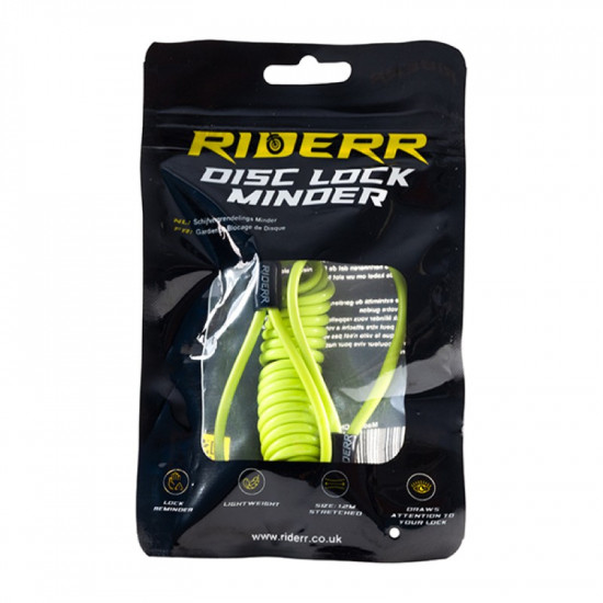 RiderR Disc Lock Minder Fluo Reminder Cable £3.99 Security - SKU 950/RR500 from RaceLeathers Motorcycle Clothing