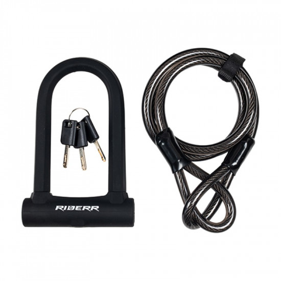 RiderR U Lock Cable Black £34.99 Security - SKU 950/RR300 from RaceLeathers Motorcycle Clothing
