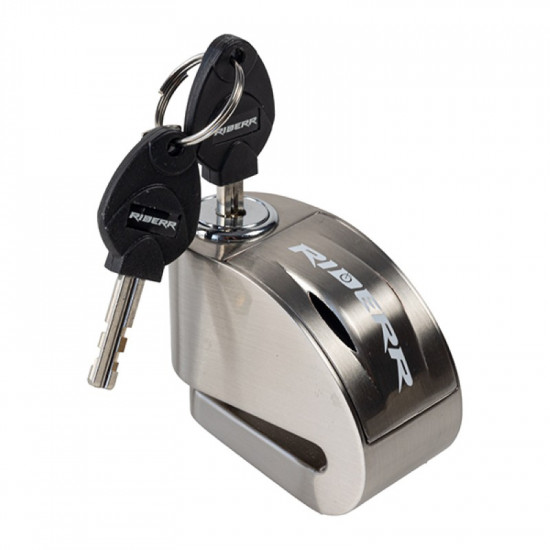 RiderR RT6 Alarm Disc Lock Silver £44.99 Security - SKU 950/RR304 from RaceLeathers Motorcycle Clothing