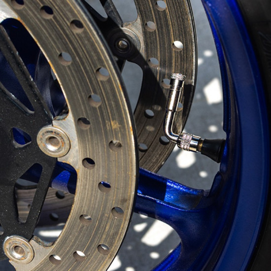 RiderR Angle Tyre Valves Silver