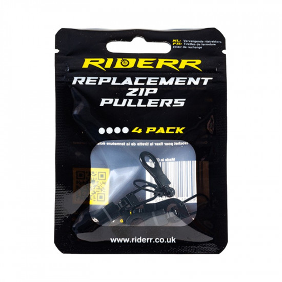 RiderR Replacement Zip Pullers (4 Pack) Black £4.99 Clothing Accessories - SKU 950/RR515 from RaceLeathers Motorcycle Clothing