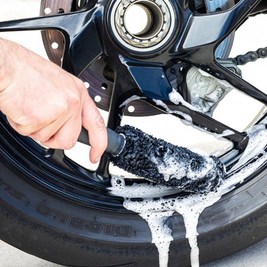 RiderR Motorcycle Wheel Brush Grey £5.99 Road Bike Accessories - SKU 950/RR704 from RaceLeathers Motorcycle Clothing