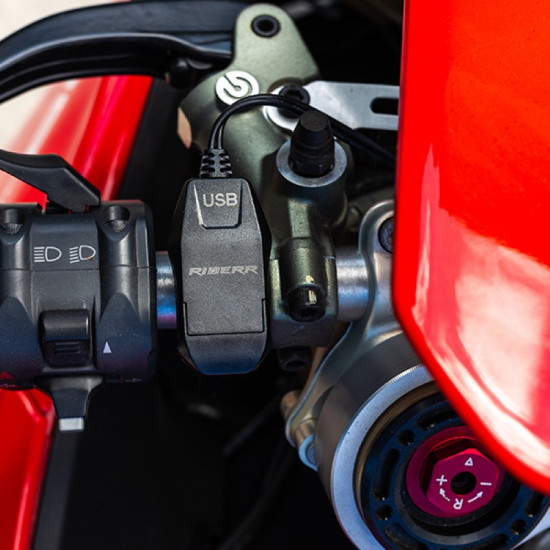 RiderR USB-A Handlebar Charger £19.99 Road Bike Accessories - SKU 950/RR800 from RaceLeathers Motorcycle Clothing