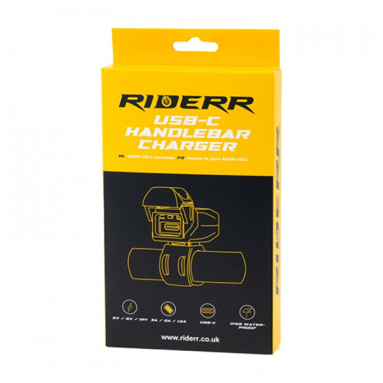 RiderR USB-C Handlebar Charger £19.99 Road Bike Accessories - SKU 950/RR801 from RaceLeathers Motorcycle Clothing
