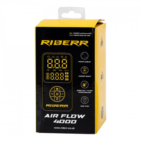 RiderR Air Flow 4000 Black Inflator £49.99 Tools - SKU 950/RR601 from RaceLeathers Motorcycle Clothing