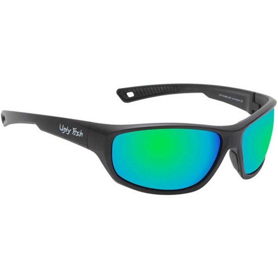 Ugly Fish R1774 Matt Black Green Revo Sunglasses
