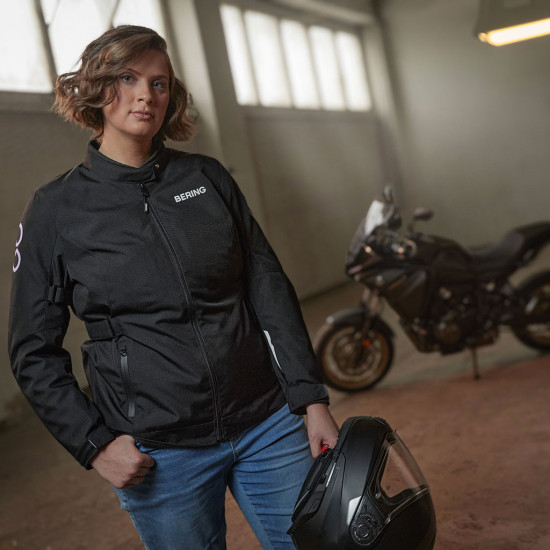 Bering Lady Pamela Queen Size Black White Jacket £219.99 Ladies Motorcycle Jackets - SKU 1003/BTV1059/WT1 from RaceLeathers Motorcycle Clothing