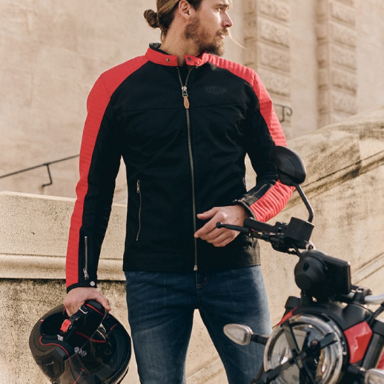 Segura Dikinson Jacket Black Red £139.99 Mens Motorcycle Jackets - SKU 1104/STB1411/02 from RaceLeathers Motorcycle Clothing