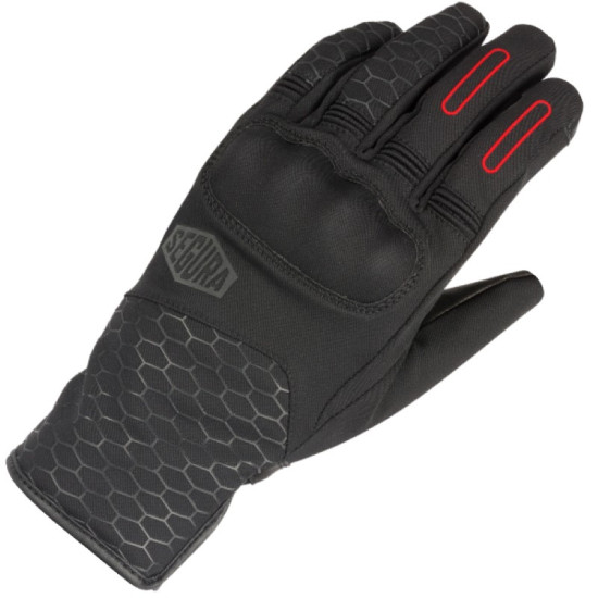 Segura Natcho Lady Gloves Black Red £74.99 Ladies Motorcycle Gloves - SKU 1105/SGH701/02 from RaceLeathers Motorcycle Clothing