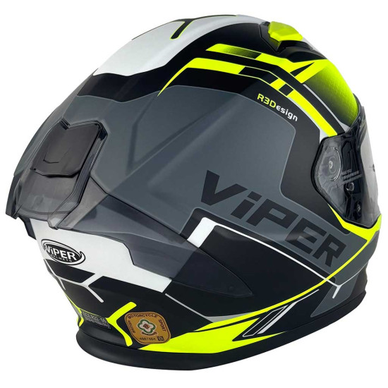 Viper VRP.303 RSV255 Reactor Matt Black Fluo £119.95 Full Face Helmets - SKU A351BlackFluoXS from RaceLeathers Motorcycle Clothing