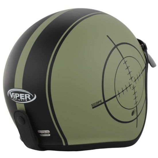 Viper VRP.303 Rsv06 Plus Scope Matt Green £64.95 Open Face Helmets - SKU A382ScopeGreenMattXS from RaceLeathers Motorcycle Clothing
