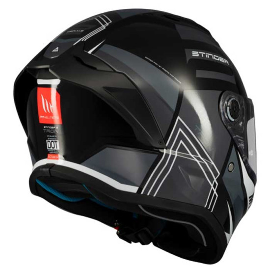 MT Stinger 2 Tron B12 Gloss Black £79.99 Full Face Helmets - SKU M133438011213 from RaceLeathers Motorcycle Clothing