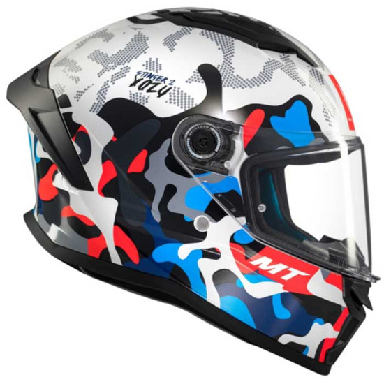 MT Stinger 2 Yozu A7 Gloss Blue White £79.99 Full Face Helmets - SKU M1334C130713 from RaceLeathers Motorcycle Clothing