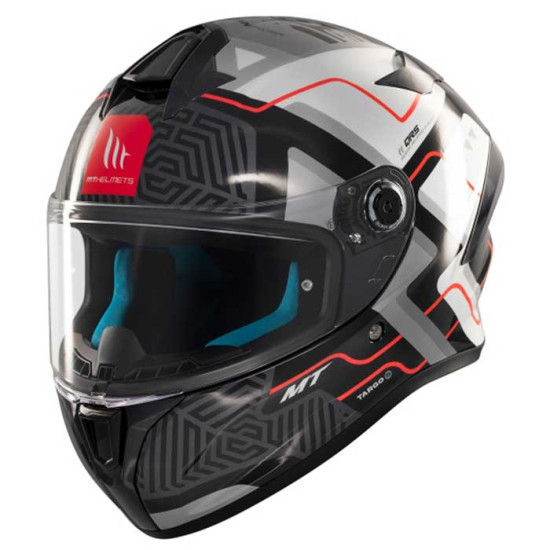 MT Targo S Brik C0 Gloss Black White £89.99 Full Face Helmets - SKU M1343C192013 from RaceLeathers Motorcycle Clothing