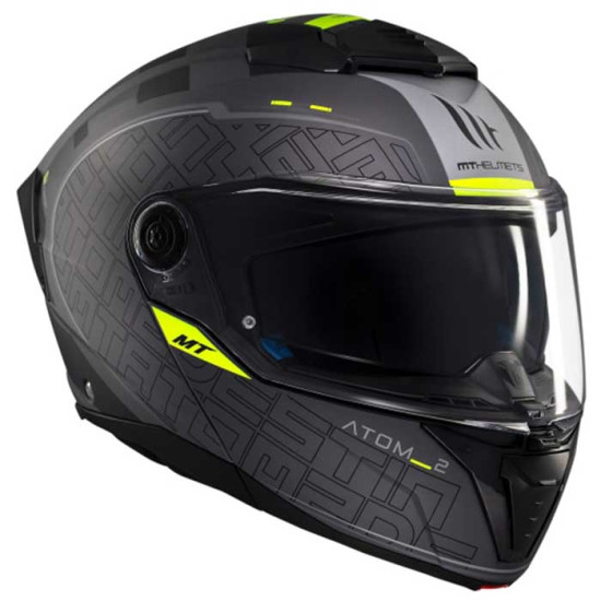 MT Atom 2 Destiny C2 Matt Black Fluo £149.99 Flip Front Motorcycle Helmets - SKU M1335C232223 from RaceLeathers Motorcycle Clothing