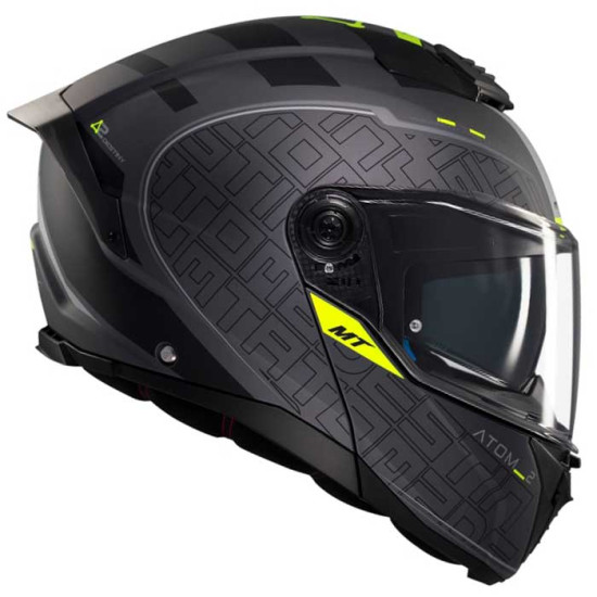 MT Atom 2 Destiny C2 Matt Black Fluo £149.99 Flip Front Motorcycle Helmets - SKU M1335C232223 from RaceLeathers Motorcycle Clothing