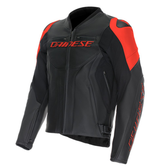 Dainese Racing 5 Leather Jacket Black Fluo Red £502.55 Mens Motorcycle Jackets - SKU 911/1530031P7544 from RaceLeathers Motorcycle Clothing