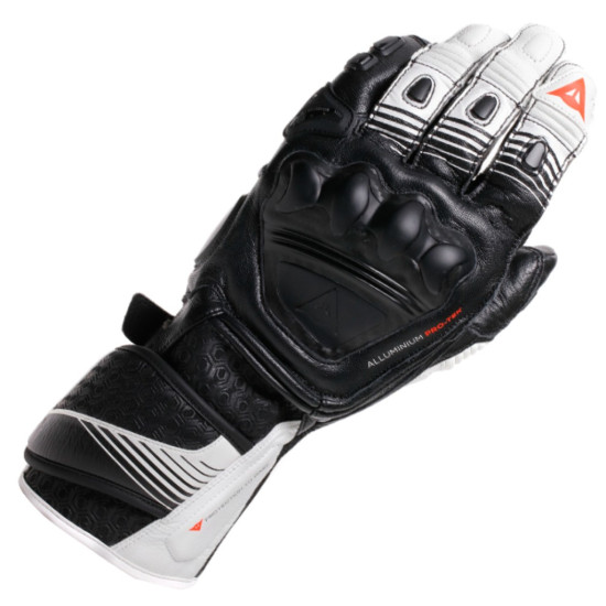 Dainese Fiero Gloves Black White Fluo Red