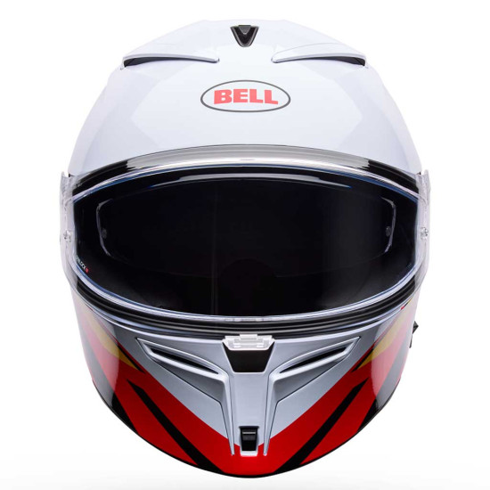 Bell Lithium Nova White Red £199.99 Full Face Helmets - SKU 37711-077XS from RaceLeathers Motorcycle Clothing
