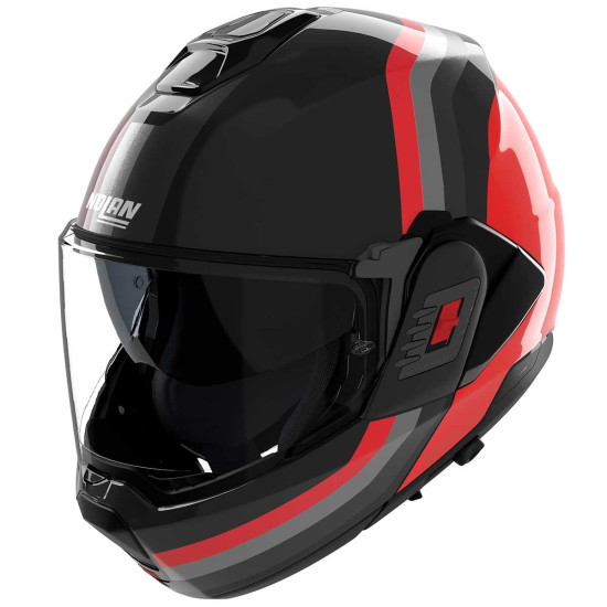 Nolan N120-1 Lineo 351 Black Red Grey £369.99 Flip Front Motorcycle Helmets - SKU 551/1F0007323511 from RaceLeathers Motorcycle Clothing