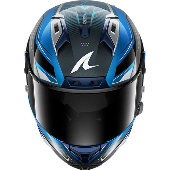 Shark Aeron Mekarium DBS Carbon Blue Silver £759.99 Full Face Helmets - SKU 200/HE0113E/DBS1 from RaceLeathers Motorcycle Clothing