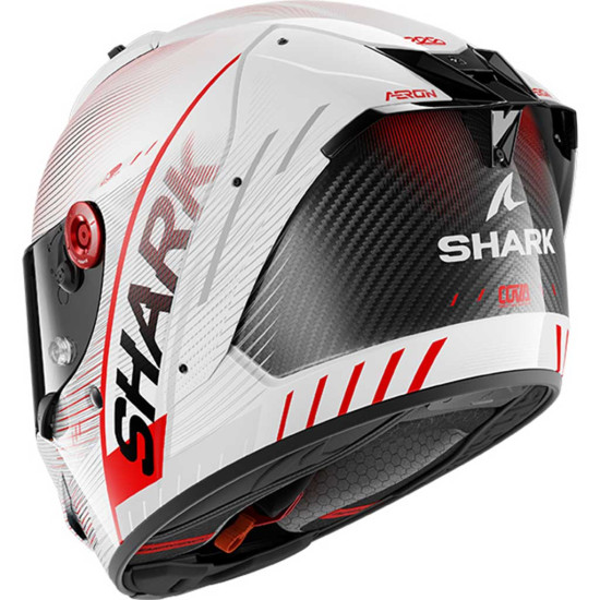 Shark Aeron Speed-Tech DWR Carbon White Red £759.99 Full Face Helmets - SKU 200/HE0119E/DWR1 from RaceLeathers Motorcycle Clothing